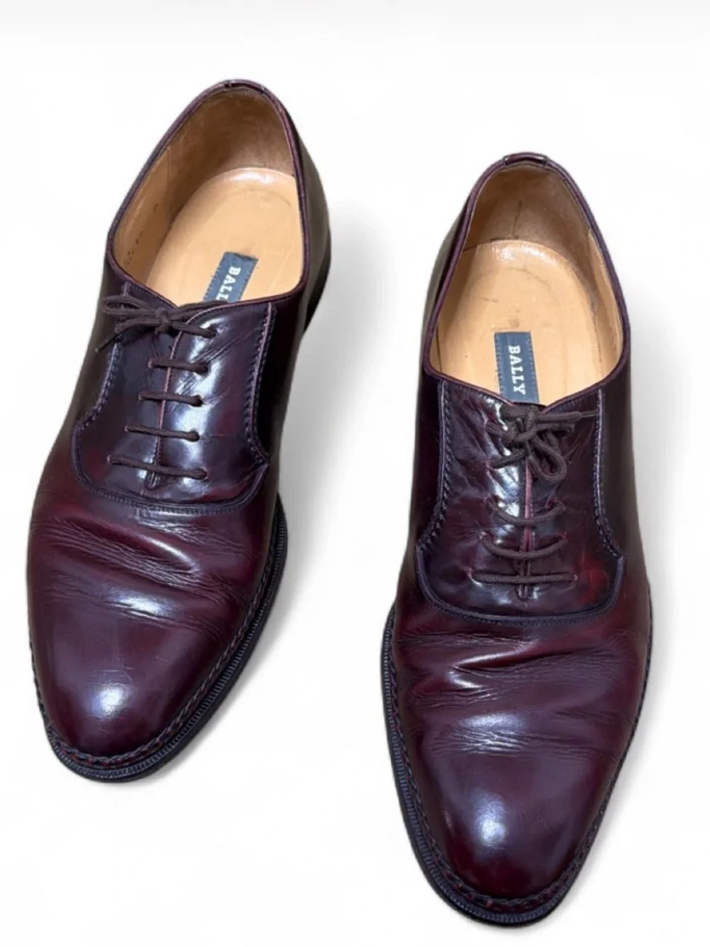 Bally Men’s Burgundy Leather Carmen Dress Shoes Sz 12 D Made in Italy